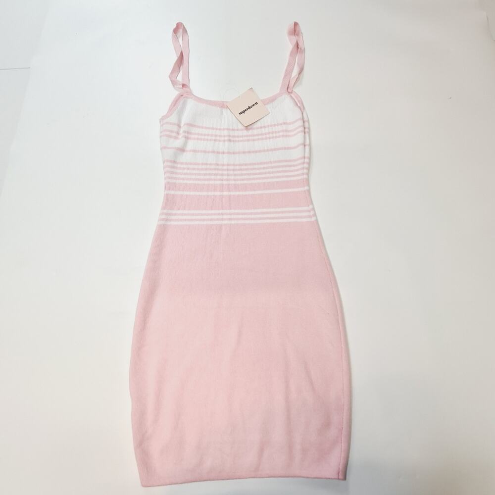Superdown Susie Striped Knit Dress in Pink & White - Picture 10 of 12